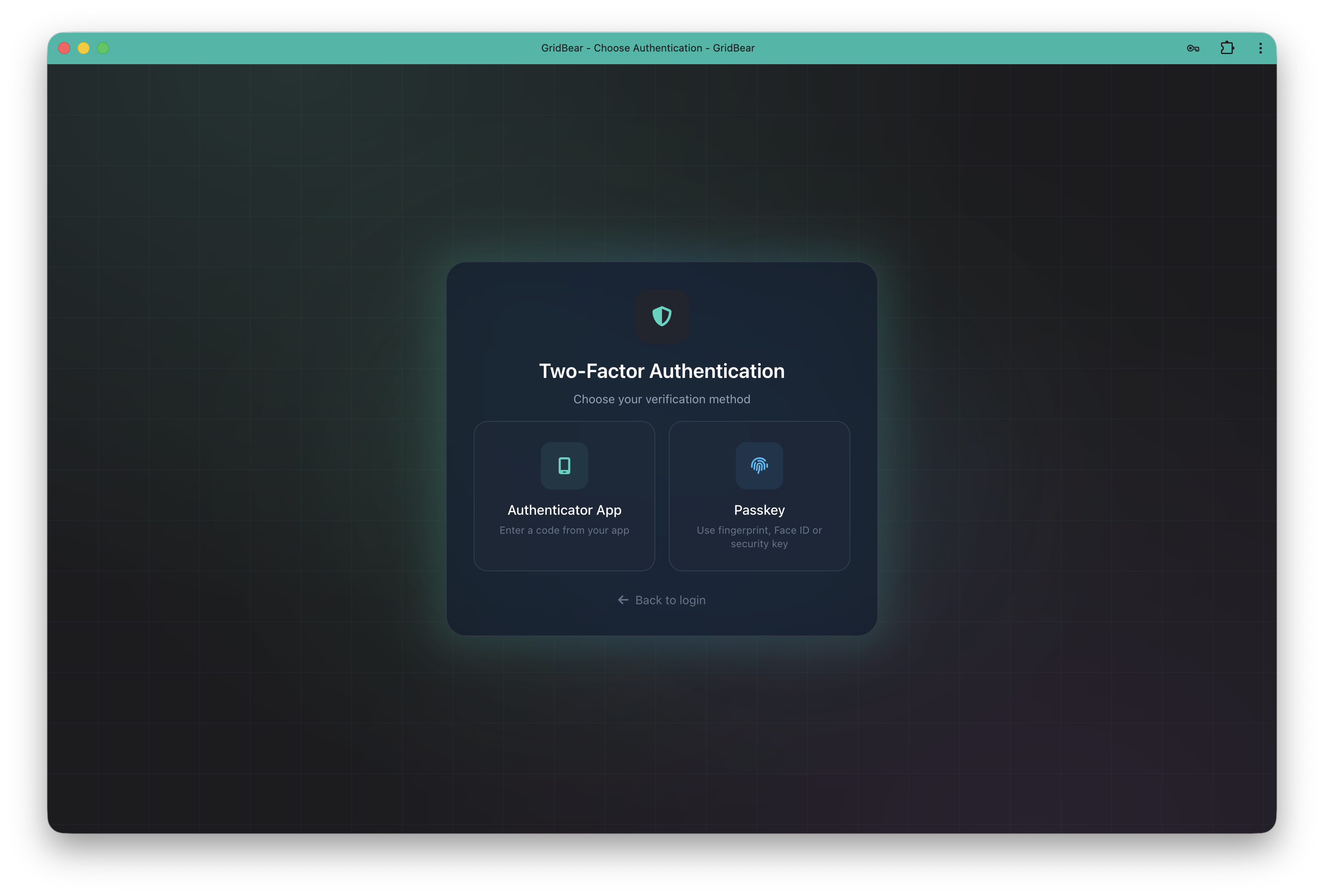GridBear Two-Factor Authentication