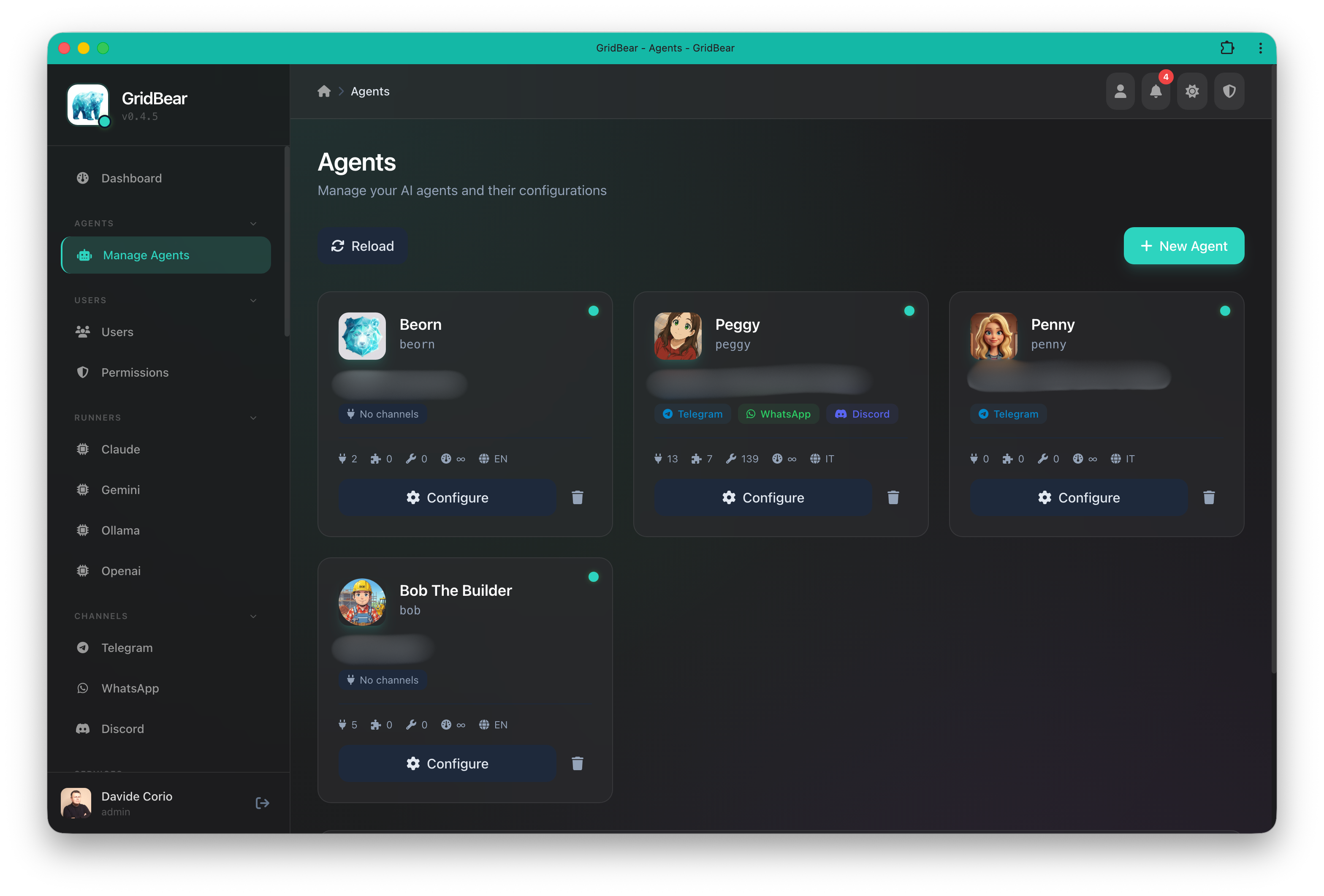 GridBear Agents Management